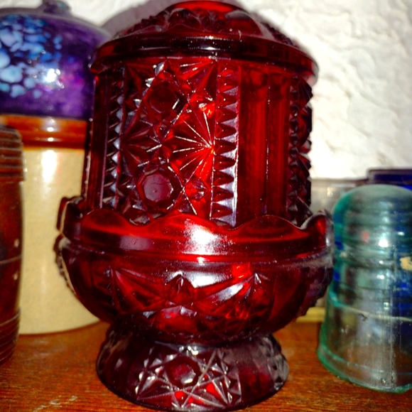Vintage Red glass fairy lamp. - Picture 1 of 1